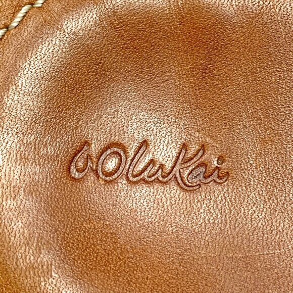 OluKai Kahiko Sea Blue Braided Leather Flip Flip / Toe Post Sandals - Picture 3 of 12